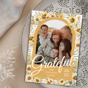 Cartes Pour Fêtes Annuelles Automne Arche d'automne aquarelle Grateful Thanksg