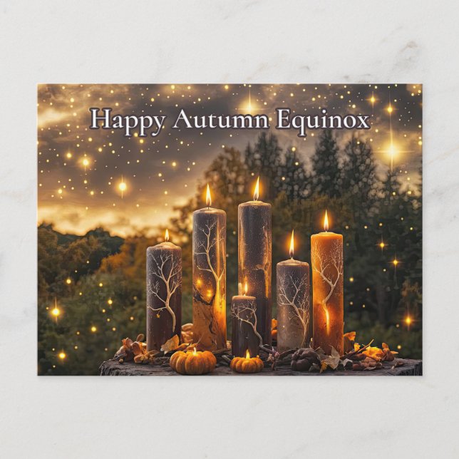 Cartes Pour Fêtes Annuelles Automne Automne Equinox Mystical Candres (Devant)