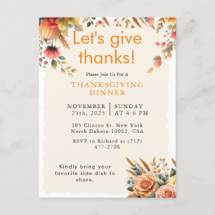 Cartes Pour Fêtes Annuelles Automne Automne Rustique Citrouille Thanksgiving I
