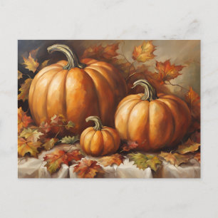 Cartes Pour Fêtes Annuelles Automne Citrouille Harvest, Automne Feuilles