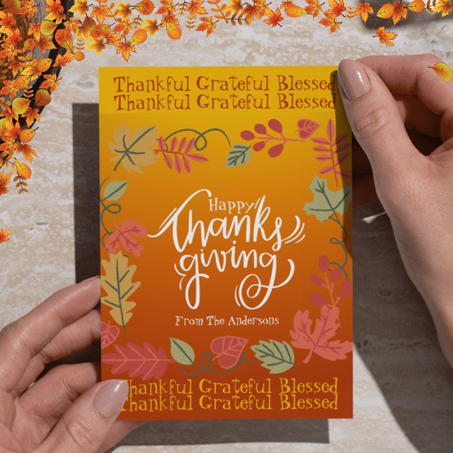 Cartes Pour Fêtes Annuelles Automne De L'Automne Feuilles Un Bon thanksgiving  (Créateur téléchargé)