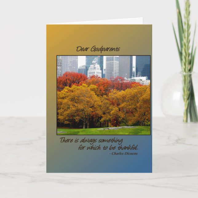 Cartes Pour Fêtes Annuelles Automne de thanksgiving dans le Central Park pour (Devant)