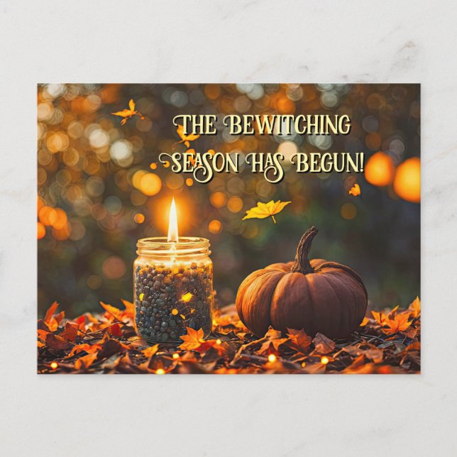Cartes Pour Fêtes Annuelles Automne Equinox Mabon Citrouille de bougie (Devant)