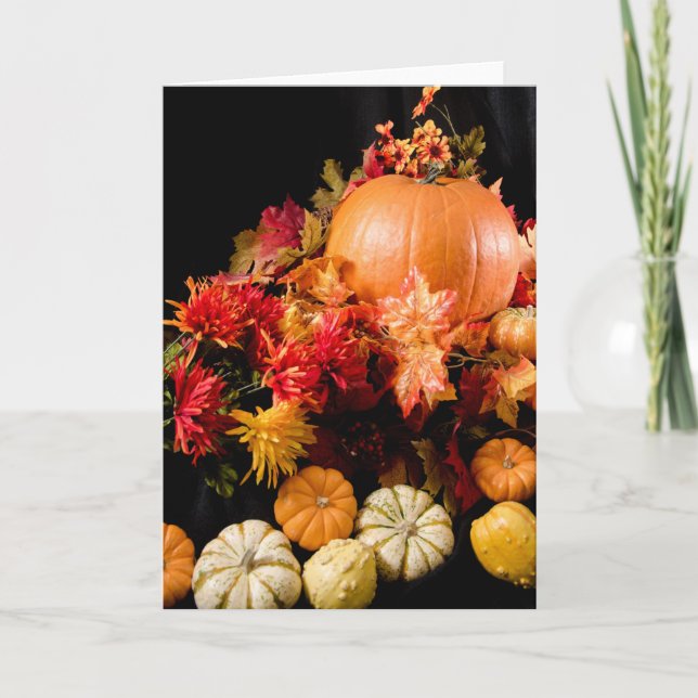 Cartes Pour Fêtes Annuelles Automne Harvest - Citrouille et gourmande vie mort (Devant)