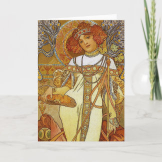 Cartes Pour Fêtes Annuelles "Automne" par Alphonse [Alfons] Mucha