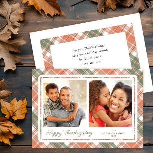 Cartes Pour Fêtes Annuelles Automne Plaid Thanksgiving 2 Photos
