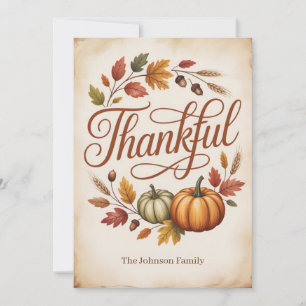Cartes Pour Fêtes Annuelles Automne reconnaissant personnalisé