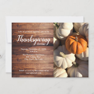Cartes Pour Fêtes Annuelles Automne Script moderne Thanksgiving Dîner