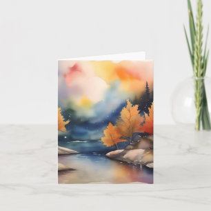Cartes Pour Fêtes Annuelles Automne Soirée Scène D - Aquarelles et stylo