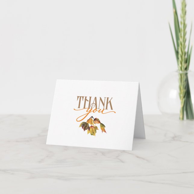 Cartes Pour Fêtes Annuelles Automne Thanksgiving Merci de vacances avec Feuill (Devant)