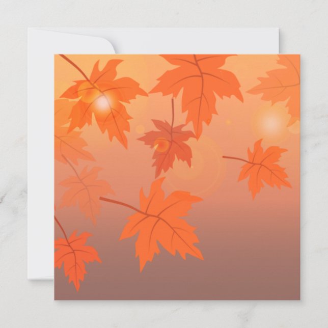 Cartes Pour Fêtes Annuelles Autumn design with maple leaves and bokeh effect   (Devant)