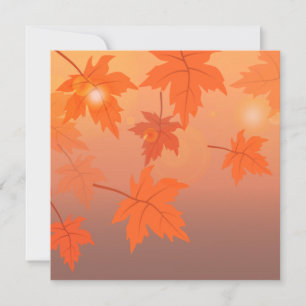 Cartes Pour Fêtes Annuelles Autumn design with maple leaves and bokeh effect  