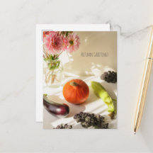 Autumn Harvest Still Life Holiday Postcard