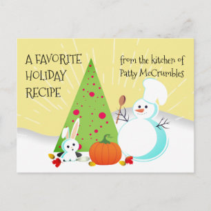 Cartes Pour Fêtes Annuelles Autumn winter cooking baking holiday recipe cards
