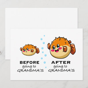Cartes Pour Fêtes Annuelles Avant et après être allé chez grand-mère drôle Nan