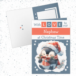 Cartes Pour Fêtes Annuelles Avec amour nephew pingouin gris Noël
