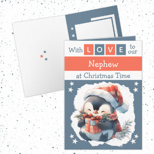 Cartes Pour Fêtes Annuelles Avec amour nephew pingouin gris Noël