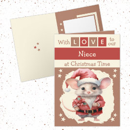 Cartes Pour Fêtes Annuelles Avec amour nièce souris brun Noël