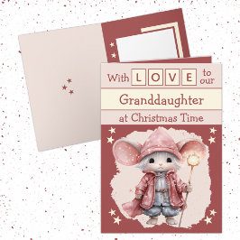 Cartes Pour Fêtes Annuelles Avec amour petite-fille souris rose Noël