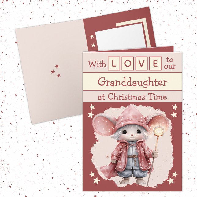 Cartes Pour Fêtes Annuelles Avec amour petite-fille souris rose Noël (Créateur téléchargé)