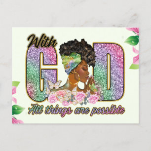 Cartes Pour Fêtes Annuelles Avec Dieu toutes les choses sont possibles, mélani