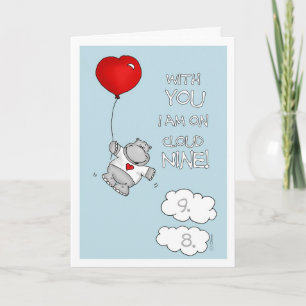 Cartes Pour Fêtes Annuelles Avec vous je suis sur le nuage neuf - jour de