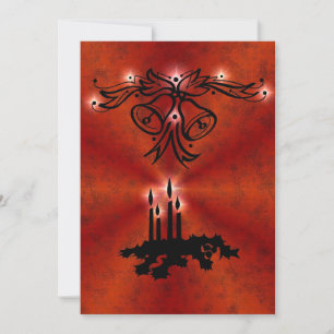 Cartes Pour Fêtes Annuelles Avent, Magie de Noël sur Rouge
