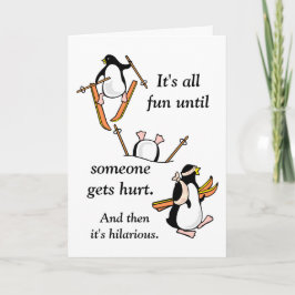 Cartes Pour Fêtes Annuelles Aventure de ski de Penguin
