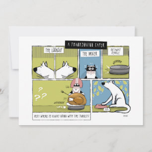 Cartes Pour Fêtes Annuelles Aventure de Thanksgiving de chien et chat