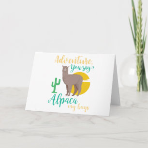 Cartes Pour Fêtes Annuelles Aventure que vous dites ? Alpaga mon voyage drôle
