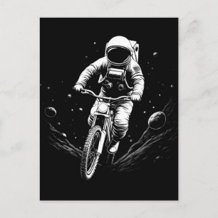 Cartes Pour Fêtes Annuelles Aventure spatiale en vélo de l'astronaute cosmique