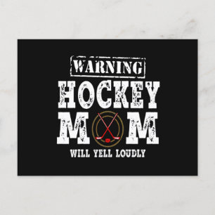 Cartes Pour Fêtes Annuelles Avertissement Maman de hockey criera fort