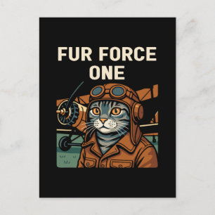 Cartes Pour Fêtes Annuelles Aviator Cat Flying Feline Commander