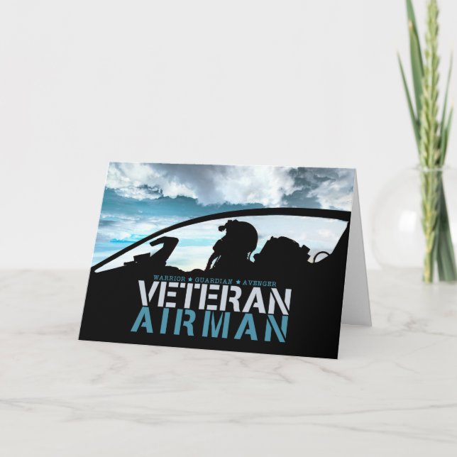 Cartes Pour Fêtes Annuelles Avion pilote d'avion de chasse Jour des Vétérans (Devant)