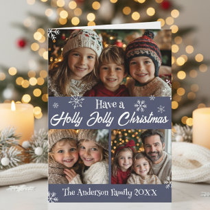 Cartes Pour Fêtes Annuelles Avoir Holly Jolly Photo personnalisée Noël