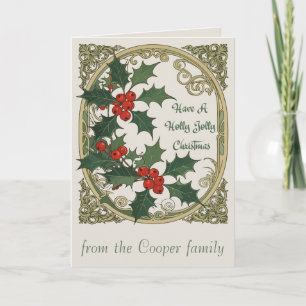Cartes Pour Fêtes Annuelles Avoir un Noël joyeusement vert vintage