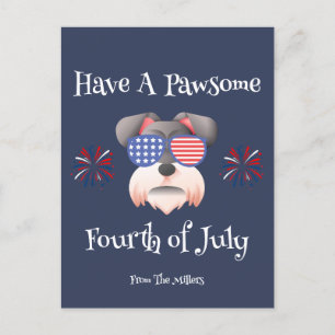 CARTES POUR FÊTES ANNUELLES AVOIR UN PLAN 4 JUILLET SCHNAUZER