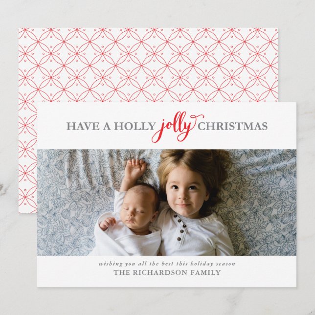 CARTES POUR FÊTES ANNUELLES AVOIR UNE PHOTO PLATE DE NOËL SAINTE JOLLY (Devant / Derrière)