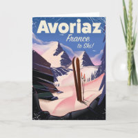 Avoriaz, affiche de voyage de ski français