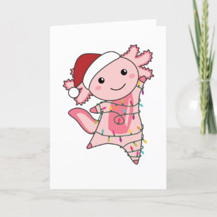 Cartes Pour Fêtes Annuelles Axolotl Joyeux Noël Animaux d'hiver Axolotls et