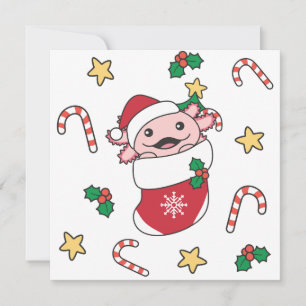 Cartes Pour Fêtes Annuelles Axolotl Noël Neige Hiver Animaux Axolotls Hol