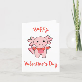 Cartes Pour Fêtes Annuelles Axolotl pour la Saint Valentin de mignons animaux 