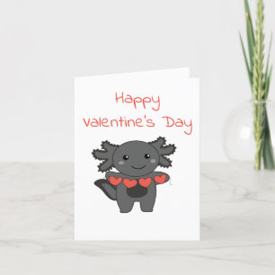 Cartes Pour Fêtes Annuelles Axolotl pour la Saint Valentin de mignons animaux 