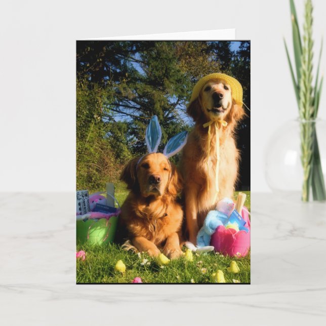 Cartes Pour Fêtes Annuelles Ayez Pâques d'or (Devant)