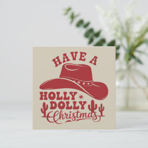 Cartes Pour Fêtes Annuelles Ayez un chapeau de cowboy de Noël drôle de Holly D