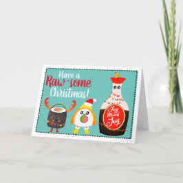Cartes Pour Fêtes Annuelles Ayez un Cru-quelque calembour drôle de sushi de