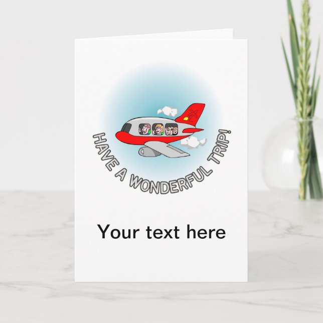Cartes Pour Fêtes Annuelles Ayez un voyage merveilleux ! Avion avec des (Devant)