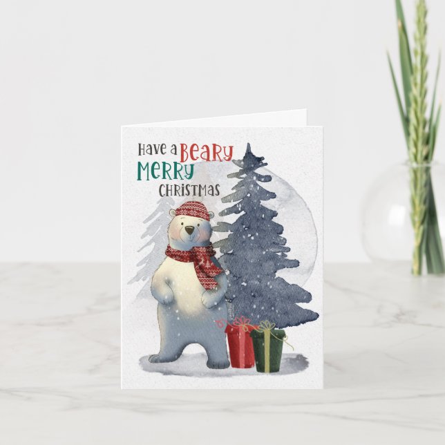 Cartes Pour Fêtes Annuelles Ayez une bière Joyeux Noël (Devant)