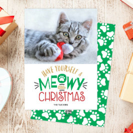 Cartes Pour Fêtes Annuelles Ayez une Meowa Little Christmas Pet Cat Photo