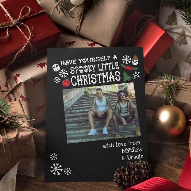 Cartes Pour Fêtes Annuelles Ayez-vous une petite photo de Noël Éffrayante (Créateur téléchargé)